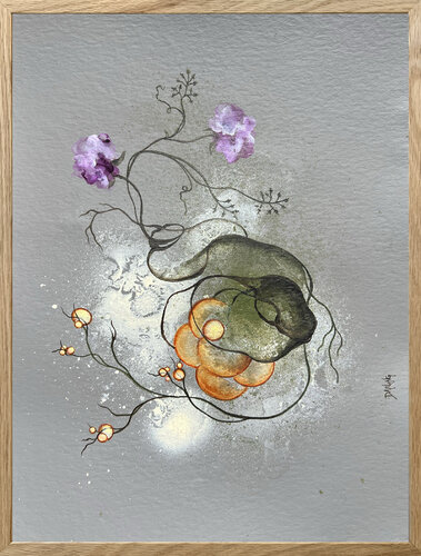 Rikke Darling 『A Twisted Way』デンマーク 絵画 抽象画 アクリル スプレーペイント アート 画家 リッケ・ダーリング R2505-085 Rikke Darling 『A Twisted Way』デンマーク 絵画 抽象画