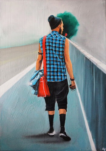 Bleu brouillard de Emilie Pannier, Pintura a la venta en Singulart