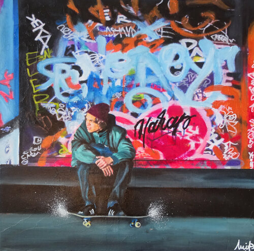 En attendant van Emilie Pannier, Schilderij te koop op Singulart