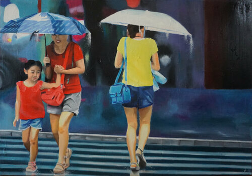 Sous la pluie van Emilie Pannier, Schilderij te koop op Singulart