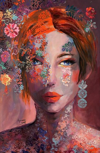 Vision florale di Lysiane Beck, Pittura in vendita su Singulart
