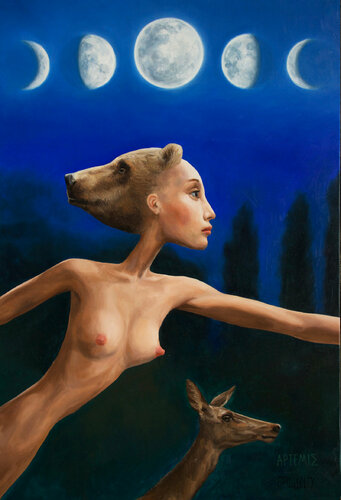 Artémis by Myriam Feuilloley, 油畫 for Sale on Singulart