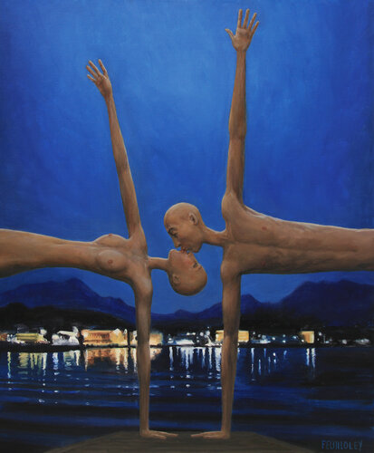 Bain de lune by Myriam Feuilloley, 油畫 for Sale on Singulart