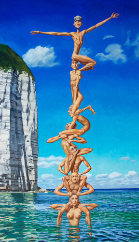 Tour de Babel by Myriam Feuilloley, 油畫 for Sale on Singulart