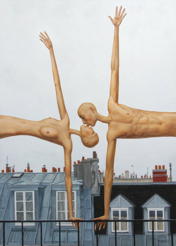 AMOUREUX A PARIS by Myriam Feuilloley, 油畫 for Sale on Singulart