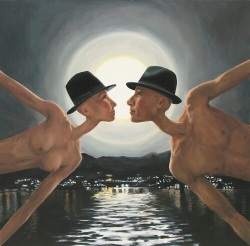 Les amoureux secrets by Myriam Feuilloley, 油畫 for Sale on Singulart