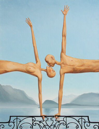 Amoureux à Menaggio by Myriam Feuilloley, 油畫 for Sale on Singulart