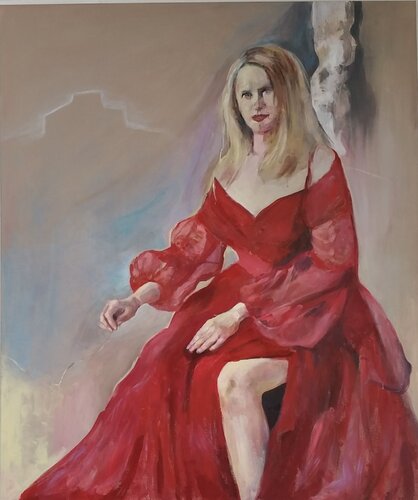 Die Frau in Rot. par Nataliy Schenkmann, Peinture en vente sur Singulart