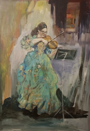 Die spielende Isabelle par Nataliy Schenkmann, Peinture en vente sur Singulart