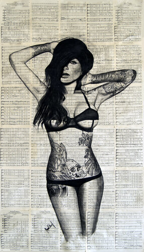 Girl with Tattoos by Ahmad Shariff, Drawing for Sale on Singulart