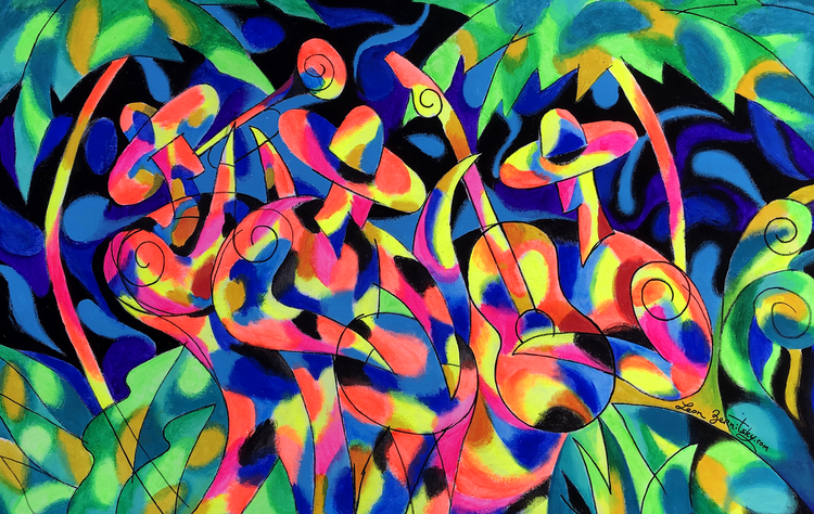 最旬トレンドパンツ Latin American Music by Leon Zernitsky (2020) : Painting アート・デザイン・音楽