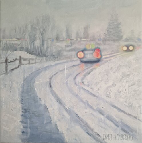 LUCES EN LA NIEVE di Juan Francisco Gomez Cambronero, Pittura in vendita su Singulart