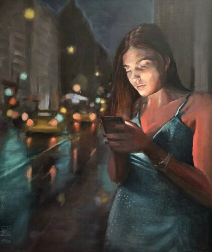 NIGHT MESSAGE by Juan Francisco Gomez Cambronero, Painting for Sale on Singulart
