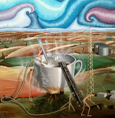 RURAL COFFE di Juan Francisco Gomez Cambronero, Pittura in vendita su Singulart