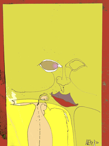 d-05 An Eye For An Eye on Lime by Aleks Rosenberg, Work on Paper for Sale on Singulart