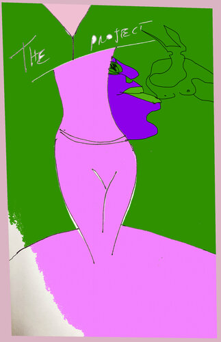 d-02 The Y Project on Kelly Green von Aleks Rosenberg, Werk auf Papier kaufen auf Singulart