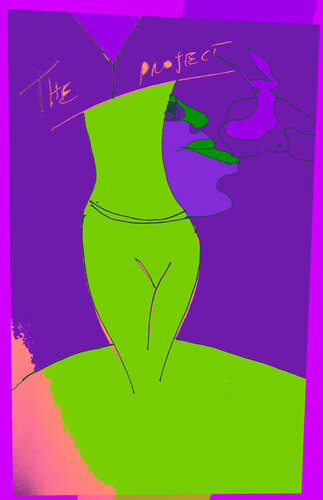 d-02 The Y Project on Royal Purple von Aleks Rosenberg, Werk auf Papier kaufen auf Singulart