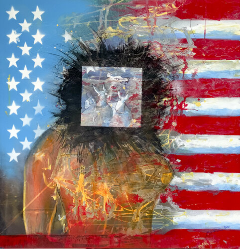 f-03 Untitled Stars And Stripes von Aleks Rosenberg, Malerei kaufen auf Singulart