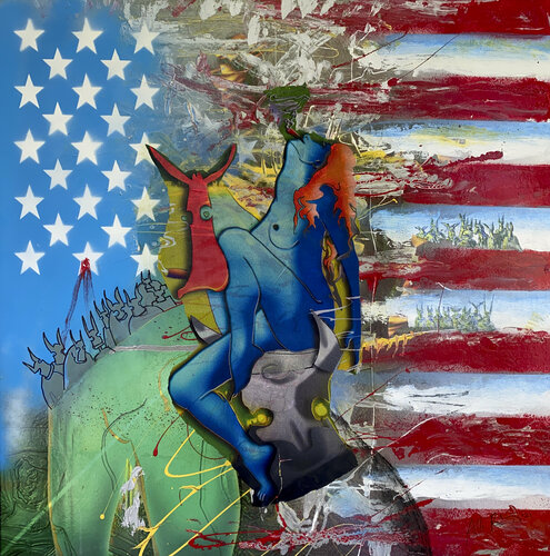 f-04 Stars and Stripes 4 di Aleks Rosenberg, Pittura in vendita su Singulart