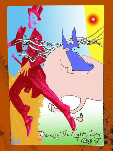 d-14 DANCING THE NIGHT AWAY WITH FRED ASTAIRE van Aleks Rosenberg, Digitaal te koop op Singulart