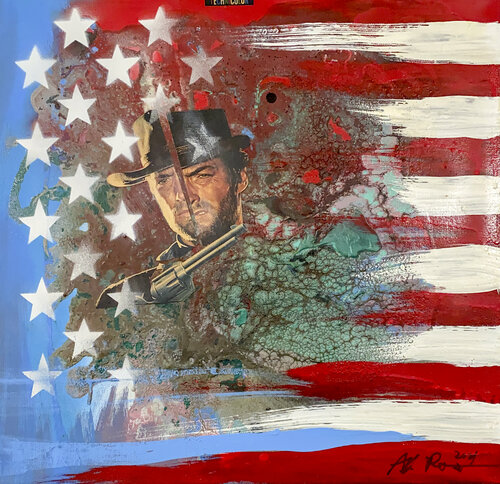 f-10 - STARS AND STRIPES van Aleks Rosenberg, Schilderij te koop op Singulart