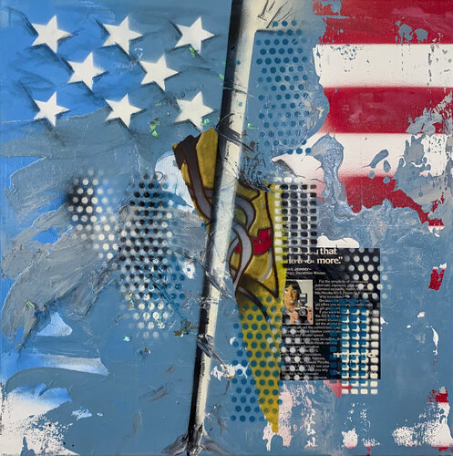 F-15  BLACK & WHITE RED & BLUE GENDER BENDER von Aleks Rosenberg, Malerei kaufen auf Singulart