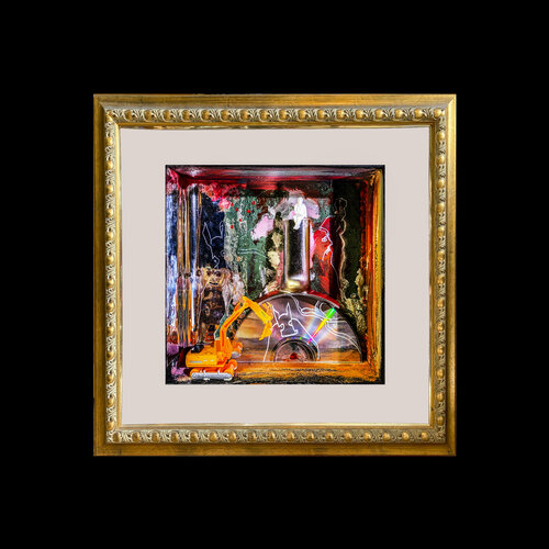 f6 - 8/10  SITTING PRETTY - photorama in gold frame on black Aleks Rosenberg