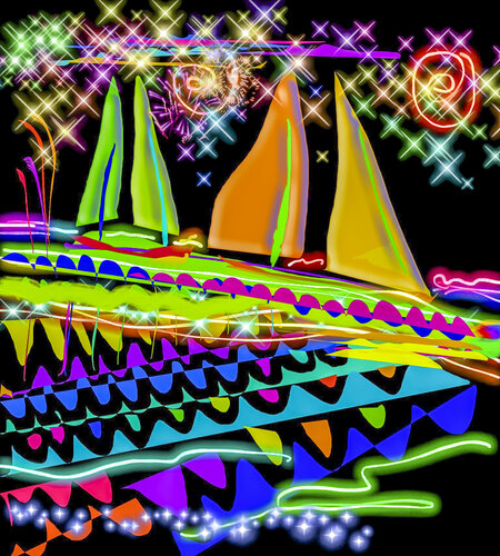 HOLIDAY SPIRT - Sailing in Paradise by Aleks Rosenberg, Digital for Sale on Singulart