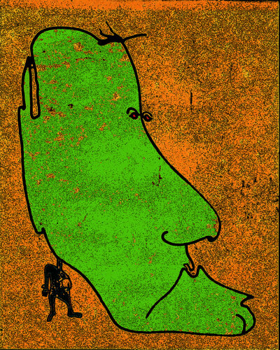 The Man In Black With A Green Head von Aleks Rosenberg, Digital kaufen auf Singulart