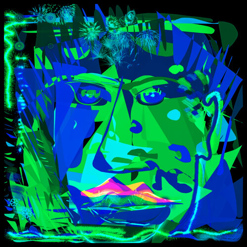 9 CHILD'S PLAY - PORTRAIT IN BLUE - 9 IMG_0876-1 di Aleks Rosenberg, Digitale in vendita su Singulart