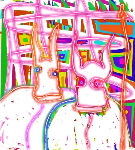 20 - WHITE ALIENS by Aleks Rosenberg, Digital for Sale on Singulart