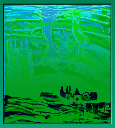 137 - GREENISH SKY van Aleks Rosenberg, Digitaal te koop op Singulart