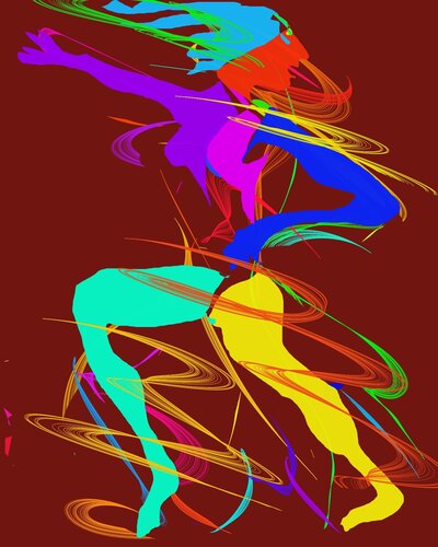 260- Holiday Spirit in a Burst of Color van Aleks Rosenberg, Digitaal te koop op Singulart