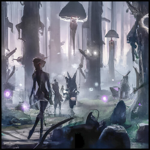 Dance of the Glowing Mushrooms de Aleks Rosenberg, Digital a la venta en Singulart