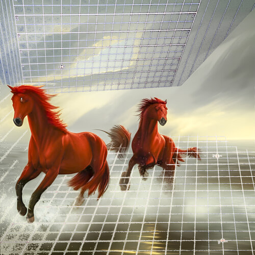 EVOKING THE RED UNICORN di Aleks Rosenberg, Digitale in vendita su Singulart