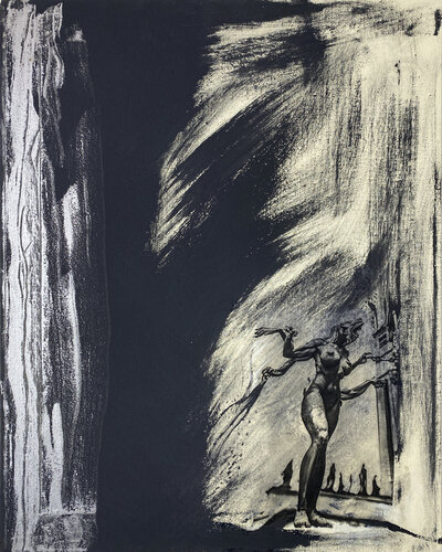 A ROAR FROM A DARK PLACE van Aleks Rosenberg, Schilderij te koop op Singulart