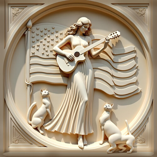 Childless Cat Lady - Americana 7 van Aleks Rosenberg, Digitaal te koop op Singulart