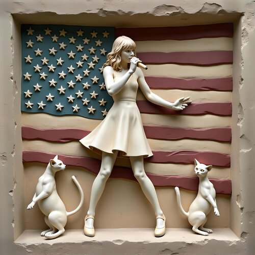 Childless Cat Lady - Americana 9 van Aleks Rosenberg, Digitaal te koop op Singulart