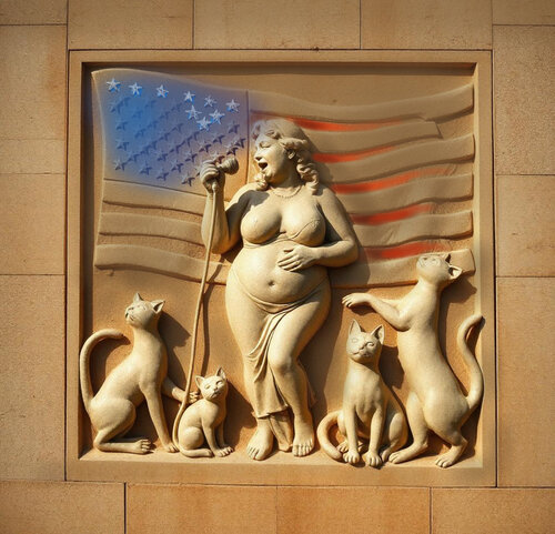 Childless Cat Lady - Americana 14 by Aleks Rosenberg, Digital for Sale on Singulart