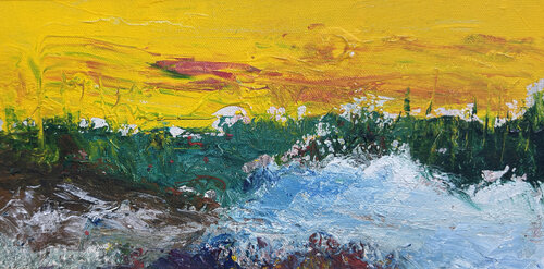 Sky Orange 6x12 van Aleks Rosenberg, Schilderij te koop op Singulart