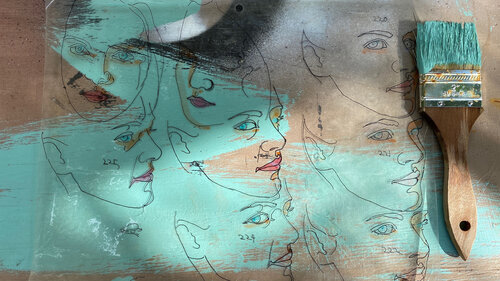 STILL IN MOTION - Cels 220-225 and a brush van Aleks Rosenberg, Fotografie te koop op Singulart