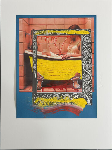 THE TUB IS BLEEDING - THERE IS NO STOPPER - ONLY DRIP, DRIP, DRIP POUNDS LIKE A HAMMER de Aleks Rosenberg, Otros medios a la venta en Singulart