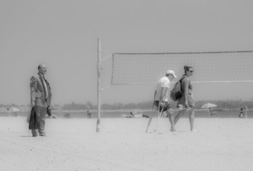 CONEY ISLAND -Man In Suit on the Beach Aleks Rosenberg