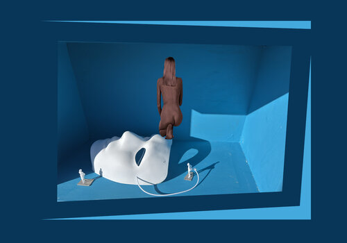 Boxed In 38 - IMG_8745 Umbilical Cord In Blue van Aleks Rosenberg, Fotografie te koop op Singulart