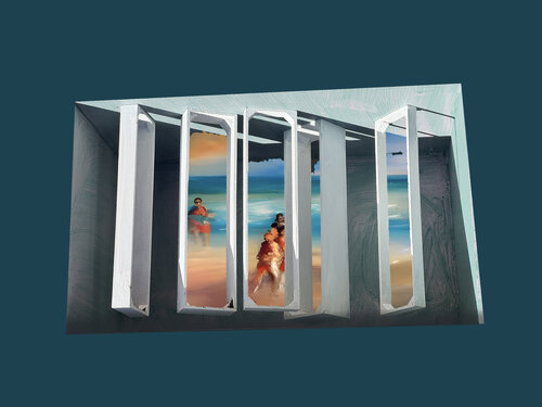 Boxed In IMG_9156  Beach Front Property par Aleks Rosenberg, Photographie en vente sur Singulart