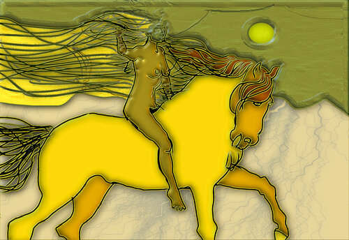 YELLOW HORSE de Aleks Rosenberg, Pintura a la venta en Singulart