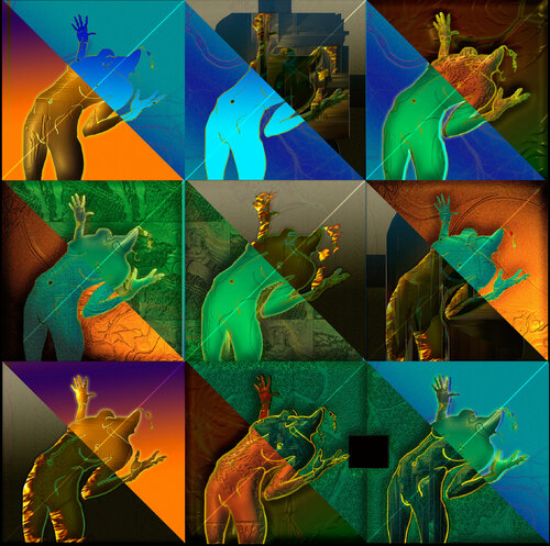 ANXIETY - TRIPTYCH van Aleks Rosenberg, Schilderij te koop op Singulart
