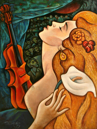 Passion Moment, Acrylic and oil on canvas. par Zinovy Shersher, Peinture en vente sur Singulart