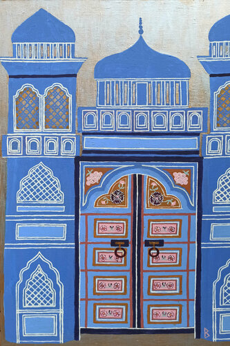 The Entrance to the blue Palace - Rajasthan - India de Berit Bredahl, Pintura a la venta en Singulart