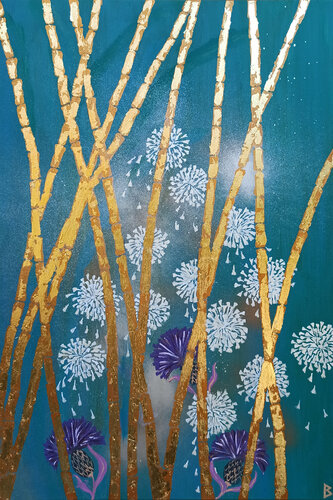 Golden Bamboo di Berit Bredahl, Pittura in vendita su Singulart